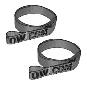Two (2x) 2" X 10 ft Silver Lasso Straps w Loops for Tie Down Cinch Wheel Tire