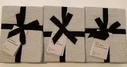 West Elm Set of 3 Silky Tencel & Cotton Matelasse Euro Pillow Shams Frost Gray
