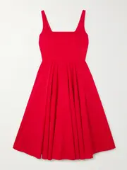 [Emilia Wickstead] Emilia Wickstead - Nikush Cotton-blend Poplin Dress - Red - UK 14 UK 14 Red