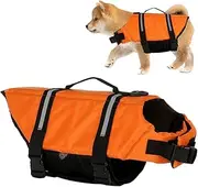 Dog Life Vest, Doggy Life Vest, Reflective Breathable Adjustable Shirt Coat Float Harness Suit for Swimming Pool Kayak Rafting Lake
