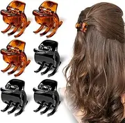 JaelBael 6-Piece Hair Claw Clips-1.3 Inch Jaw Clips That Won't Let YourThick or Medium Hair Escape, Nonslip Wonders for Women and Girls' Hair Accessories Black and Amber