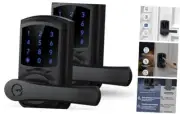 Keyless Entry Door Lock, Keypad Door Lock with Handle, Matte Black 2 Pack