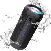 Portable Bluetooth 5.0 Speaker with Deep Bass,Ip66 Waterproof & Dustproof,Rgb Li