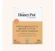 Honey Pot 5 Packs Duo Tampons with Bio Plastic Applicator 9 Regular / 9 Super