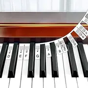 Removable Piano Keyboard Stickers for Beginners, Reusable Silicone Piano Key Labels for 88-Key Full-Size Keyboards – No Residue, Easy Learning for Kids & Adults (Black)