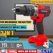 Cordless 1/2 Impact Drill Driver Brushless Hammer Tool For Milwaukee 18V Battery
