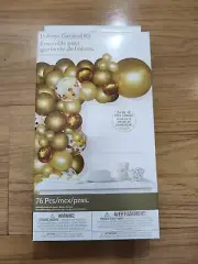 76 Piece Gold Birthday or Baby Shower Balloon Garland Kit Balloon Arch Over 10ft