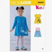 TinyStitch Toddler Dress Patterns - Whimsical Appliques, Various Styles, White
