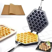 Bubble Waffle Maker Pan Stove with Paper Top Non-Stick Belgian Waffle Maker Crepe Maker, Waffle Baker for Snacks Breakfast Lunch - Hong Kong Style Egg Waffle Baking Mold Tray