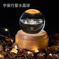 在飛比找蝦皮購物優惠-活動特價 禮物 3D立體內雕水晶球 星球旋轉夜燈音樂盒 LE