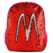 DIY Customize Sequin Print Girls Backpack Kids Backpacks - Large Size/Rose Red