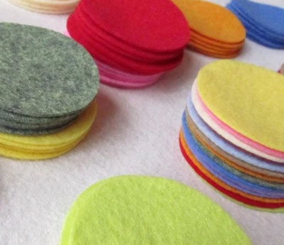 32 Wool Felt 2" Circle Die Cuts - UPICK Colors - Penny rug - Bow Making