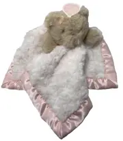 Baby Dumpling White Pink and Brown Lovey Security Blankie Nunu Hang Tag
