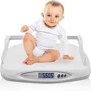 Digital Baby Scale Electronic Baby Weighing Scale Pet Scale Infant Weight Scale with 35-70CM Foldable Height Ruler Max Weighing Capacity 20KG/44LB Good for Watching Your Baby’s Growth