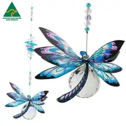 Dragonfly crystal suncatcher gift, handmade window hanging suncatchers Australia