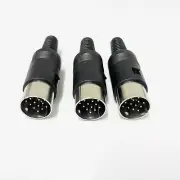 3x DIN Plug 13 Pin Male Inline Audio Adapter Connector For Atari ST Kenwood Icom