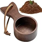 Small Wooden Coffee Scoop | Ergonomic Coffee Scoop - Smooth Leather Lanyard Measuring Tools & Scales for Precision Brewing