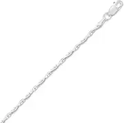 [JewelryWeb] 925 Sterling Silver Snake Faceted Bead Twist Chain Necklace 2mm Wide With Lobster Clasp-Snake Charm Bracelet for Women and Men