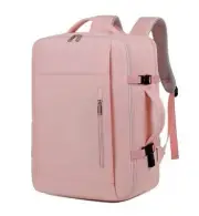 Pink Expandable Backpack with USB Port - Multi-Functional Outdoor, Commuter & La