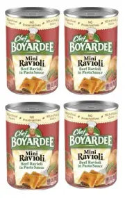Chef Boyardee Beef Mini Ravioli in Italian Tomato Sauce - 4 Pack, Size 40 oz ea