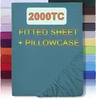Extra Deep 2000TC Fitted Sheet Set Single Double King Queen King Single Size Bed