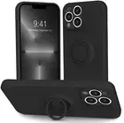 FOR iPhone 12/13,Pro,Max,Mini Slim Liquid Silicone Stand Case Cover-MATTE BLACK