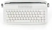 YUNZII Upgraded Wireless Typewriter Keyboard, Retro Keyboard with Integrated Stand, USB-C/Bluetooth Keyboard with Cute Round Keycaps for Multi Device for Win/Mac (B307, Snow White)
