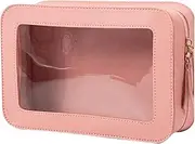 [Generic] Clear Makeup Bag, Clear Cosmetic Bag - Storage Bag Zipper Cosmetic Bags | Portable Makeup Organizer, Toiletry Bag, Travel Bag, Pink, Se référer au descriptif, Refer to description