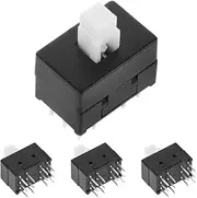 Kisangel 4Pcs Mini Push Button Switches Pin Durable Latching Switch for Audio Equipment Compact Design for Reliable Performance and Easy Installation