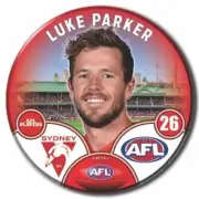 AFL SYDNEY SWANS LUKE PARKER 2023 PLAYER BADGE