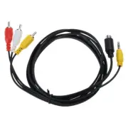 1.8M S Video 4Pin With 3.5mm TRS Stereo Male To 3RCA Male Composite Video Cable