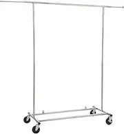 Amazon Basics Rolling Clothing Garment Rack with Wheels, Chrome Silver
