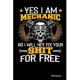 Yes I Am Mechanic No I Will Not Fix Your Shit For Free: Kariertes A5 Notizbuch oder Heft für Schüler, Studenten und Erwachsene