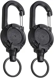 [SUPVOX] Heavy Duty Lure Retractable Buckle Plastic Keychain Plastic Strap Outdoor Buckle Metal Wire Clip Black