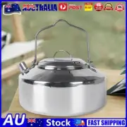 Mini Camping Kettle 1L Portable Teapot Backpacking Hiking Cookware (Silver) AU