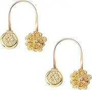 LIFKICH 2pcs Yellow Magnetic Curtain Tiebacks Rhinestone Decor Buckle for No Drill Installation Elegant for Home Cafe Restaurant Shop Windows