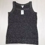 NEW Chico’s Fergie Sparkle Tank Top Sweater Size 1 Women’s Alpaca