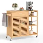 Kitchen Island Cart on Wheels Storage Cabinet Rolling Serving Utility Cart