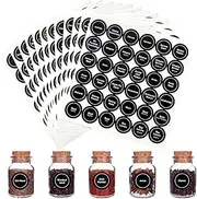 Spice Jar Labels, 432Pcs Seasoning Labels for Jars, Kitchen, Pantry Containers (Black, 35mm)
