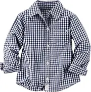 [Carter's] Girls Poplin Button-Down L/S Shirt, Blue