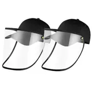 2X Outdoor Protection Hat Anti-Fog Pollution Dust Protective Cap Full Face HD Shield Cover Adult Black LUZ-HatAdultBLKX2
