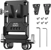 SIRUI V-Lock Base Station and Wedge Kit, Universal V Mount Battery Plate with Dual 15mm Rod Clamp for Camera Power Supply, Quick Release Set with Multi Mounting Points, AM-VM01