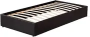 PU Leather Single Bed Ensemble Frame - Black