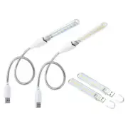 4Pcs 2W 8 Lamp Beads USB Lights with Flexible Gooseneck Cables, White & Warm