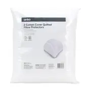 2 Pack Quilted Pillow Protectors - White