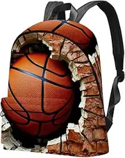 VTGHDEEQ Travel Backpack for Men,Backpack for Women,Ball Basketball Wall Texture,Backpack, S6rp0rtujajg, 17.3x13.7x5.5 in