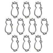 20Pcs Cat Shaped Alloy Open Back Bezel Pendants Resin Frame for DIY, Black