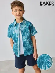 Baker by Ted Baker Blue Shirt, T-Shirt and Shorts Set (AC8282) | $111 - $127