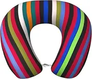 DEXNEL Colored Stripes Vertical Airplane Travel Pillows, Memory Foam Pillow Suitable For Airplane,Sleeping,Travel