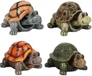 Ebros Nautical Marine Colorful Shell Sea Turtles Tortoises Bobblehead Figurines Set of 4 Symbol of Fortune and Luck Zen Feng Shui Coastal Beach Sand Turtle Tortoise Decorative Accent